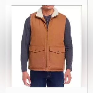 WP Weatherproof Men's Workwear Vest Harvest Tan/Natural Sherpa